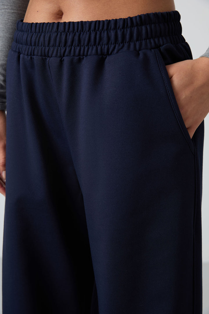 TMY Indigo High Waist Pocketed Comfort Fit Wide Leg Women's Sweatpants - 94567 - Kettering