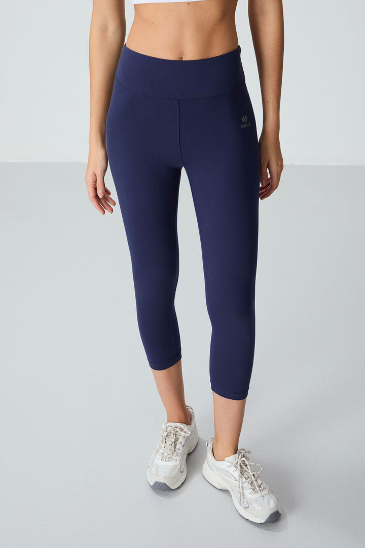 TMY Indigo High Waist Slim Fit Cropped Leg Women's Capri Leggings - 93097 - San Bartolomé