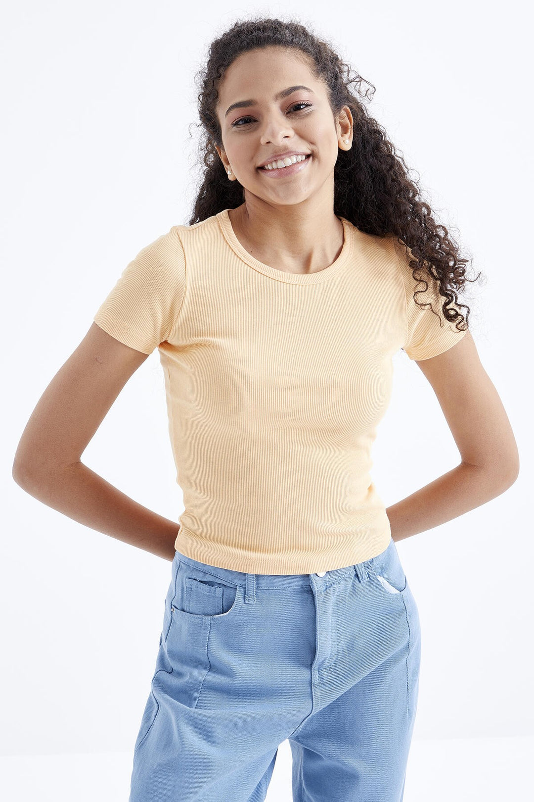 TMY Melon Inside Basic Short Sleeve O Neck Women's T-Shirt - 97202 - San Marcos