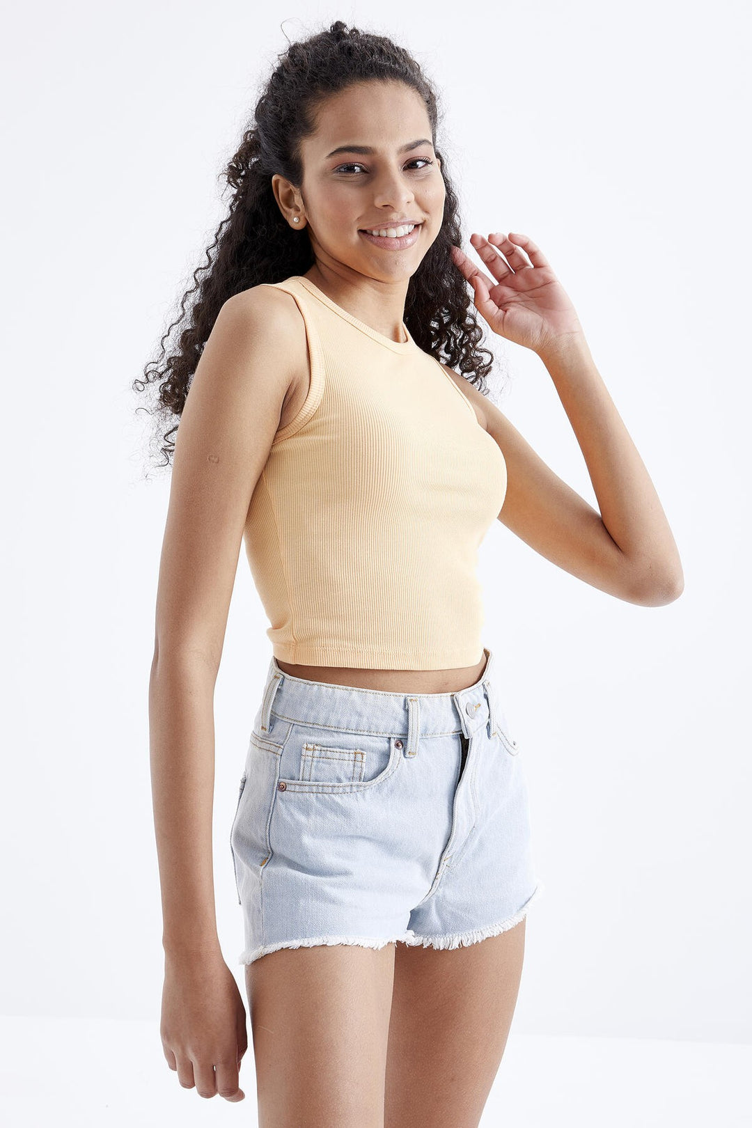 TMY Melon Inside Basic Sleeveless O Neck Women's Crop Top Tank Top - 97204 - Langford Station