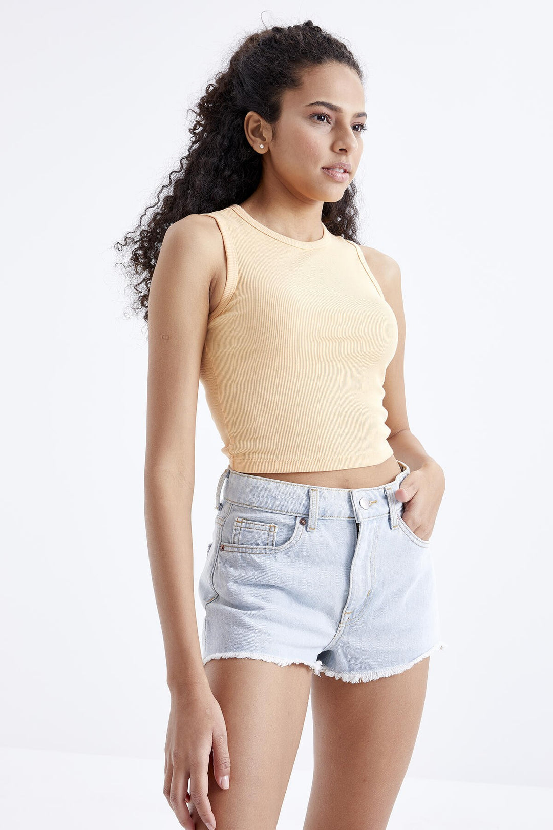 TMY Melon Inside Basic Sleeveless O Neck Women's Crop Top Tank Top - 97204 - Langford Station