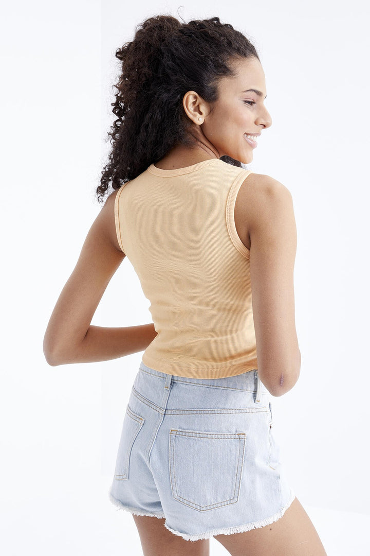 TMY Melon Inside Basic Sleeveless O Neck Women's Crop Top Tank Top - 97204 - Langford Station