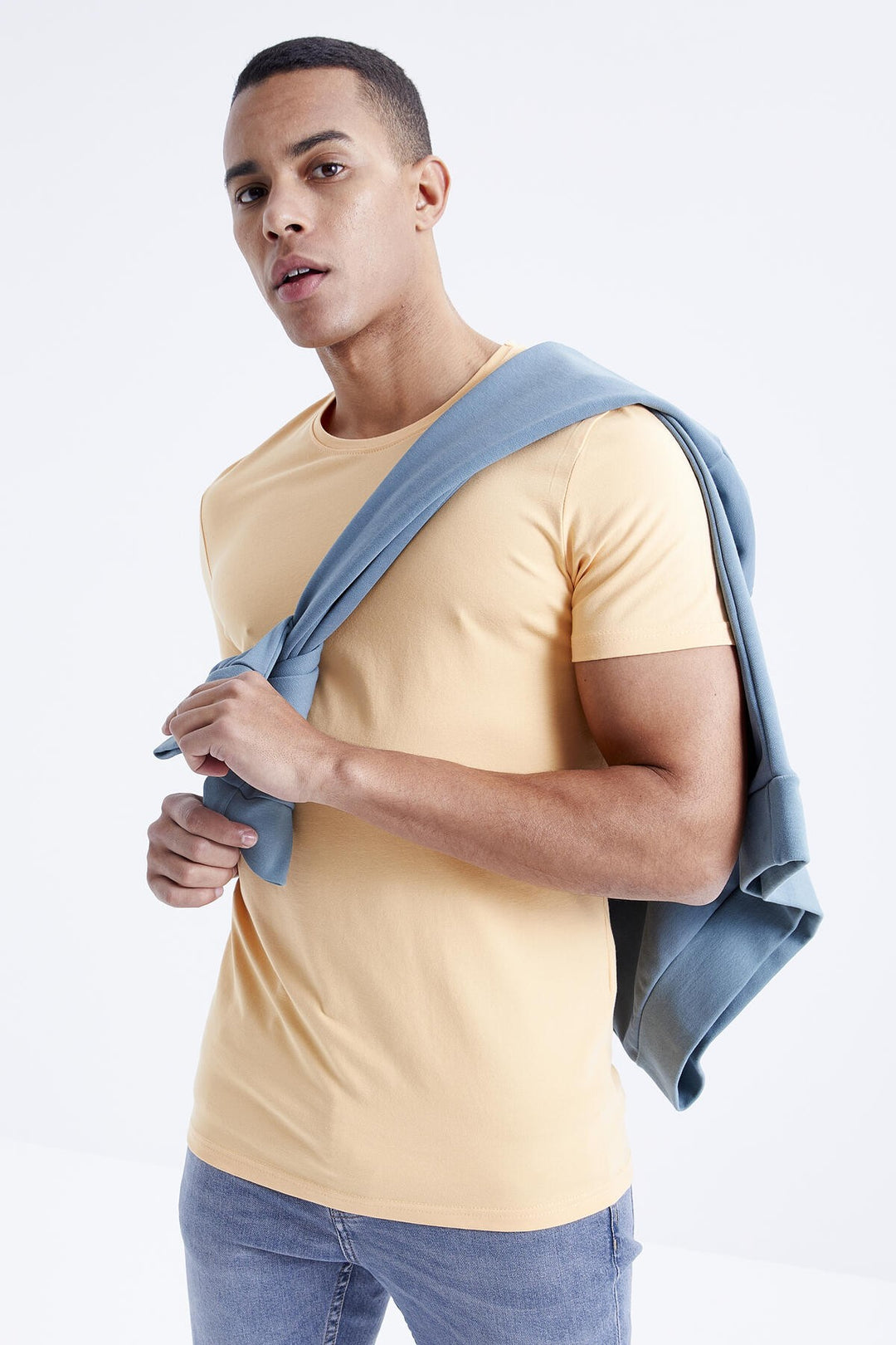 TMY Melon Inside Male Basic Short Sleeve Standard Fit Crew Neck T-shirt - 87911 - Rotherham
