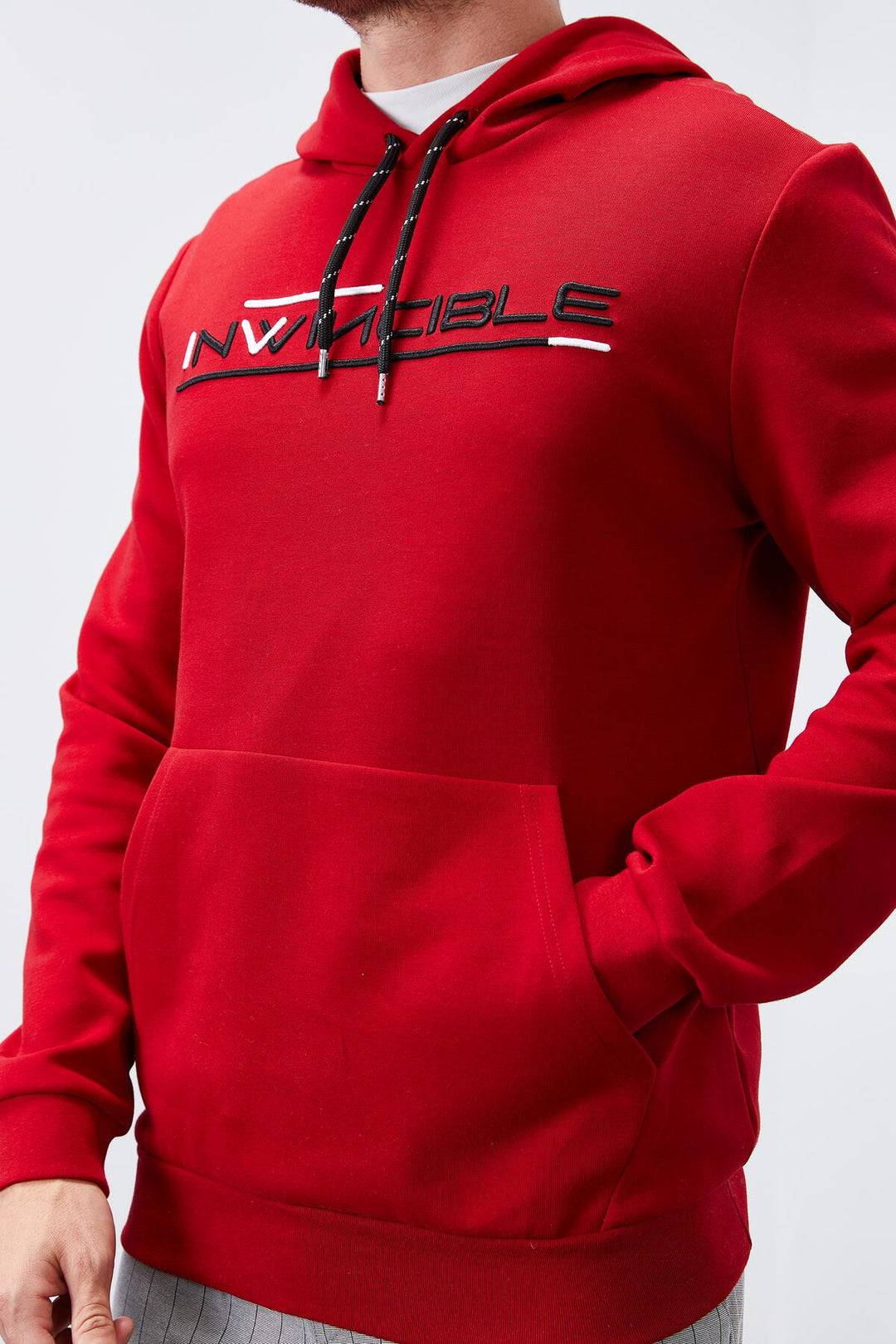 TMY Red Kangaroo Pocket Standard Fit Hooded Men's Sweatshirt - 87883 - Butte