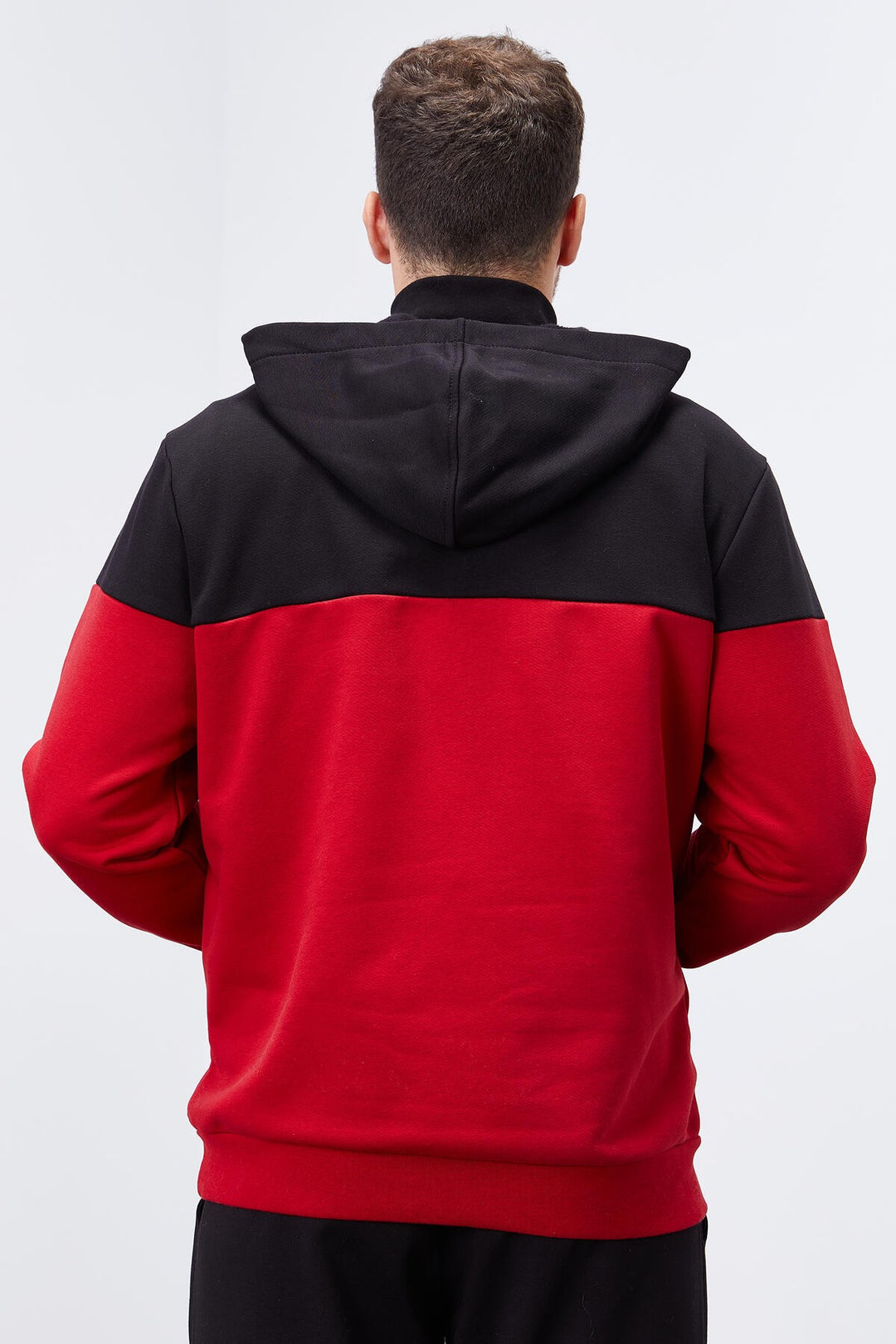 TMY Red Men's Half Zip Standard Fit Hooded Sweatshirt - 88033 - Elkhart