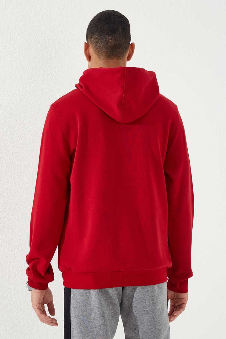 TMY Red Text Embroidered Standard Mold Hooded Men's Sweatshirt - 87887 - Panama City