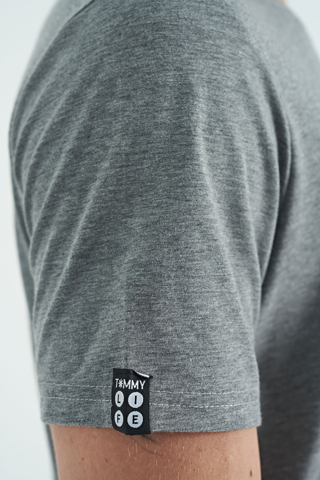 TMY Gray Melange Men's Basic Short Sleeve Standard Fit Round Neck T-shirt - 87911 - Norman
