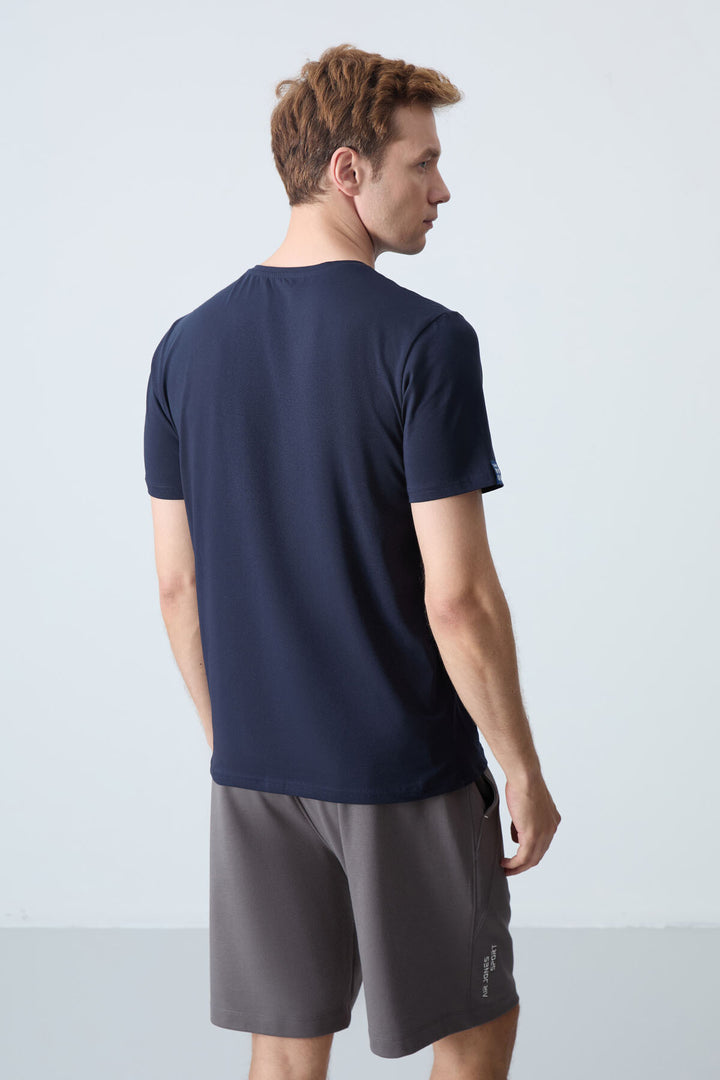 TMY Navy Men's Basic Short Sleeve Standard Fit Crew Neck T-shirt - 87911 - Enerhodar