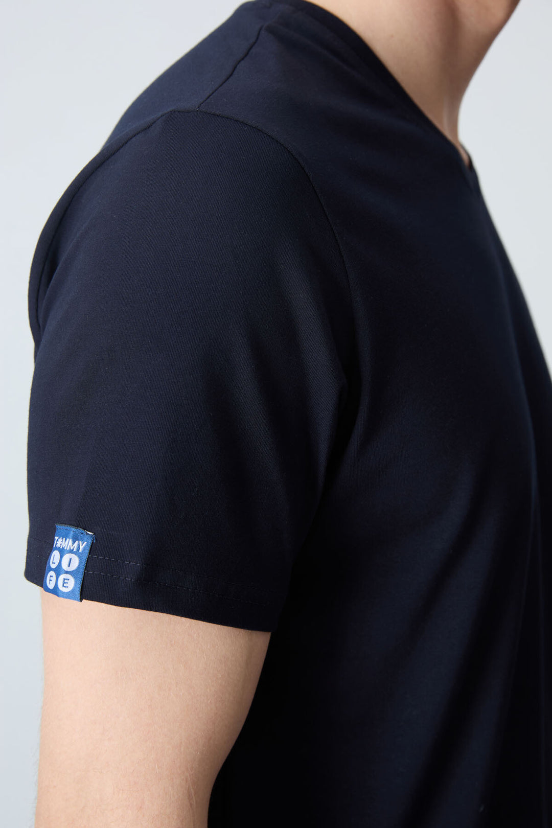 TMY Navy Blue Basic Short Sleeve Standard Fit V-Neck Men's T-Shirt - 87912 - Maddaloni