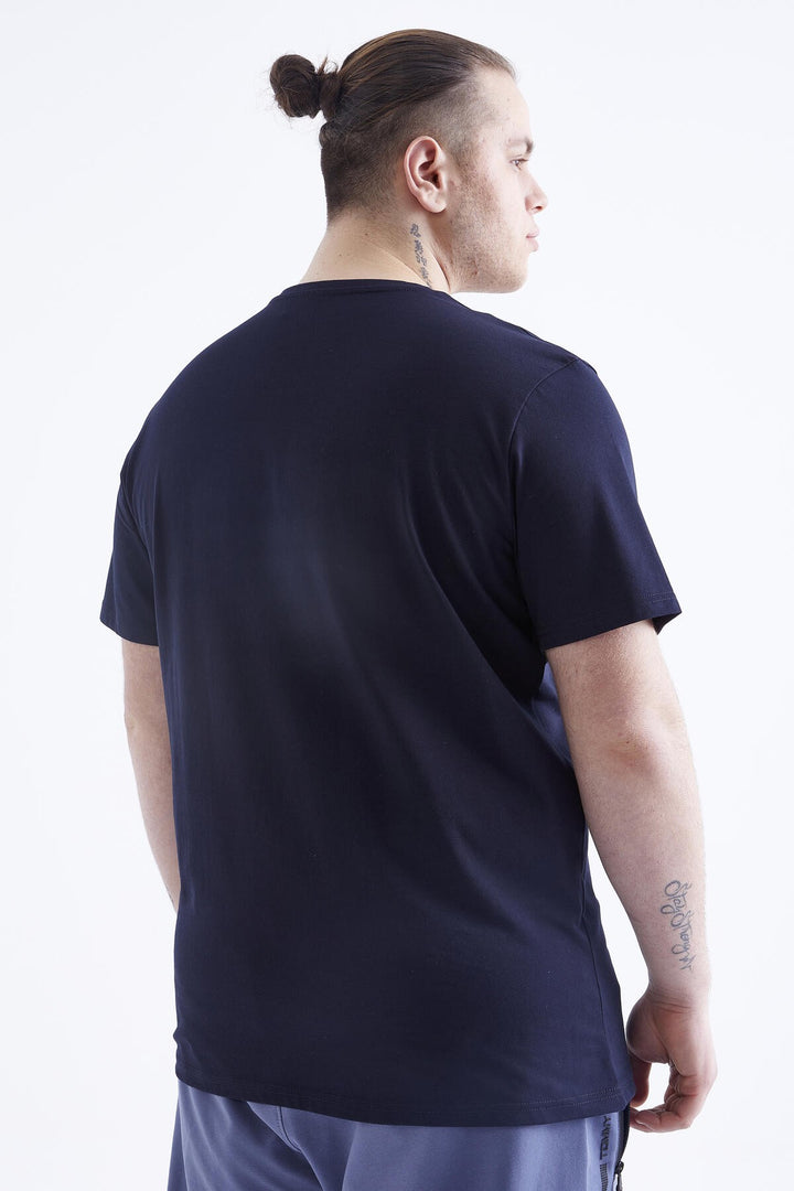 TMY Navy Printed O Neck Plus Size Men's T-shirt - 88073 - Bowmanville