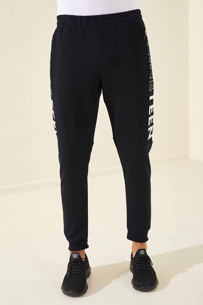 TMY Navy - White Printed Pocketed Standard Fit Jogger Men's Sweatpants - 84707 - San José Villa de Allende