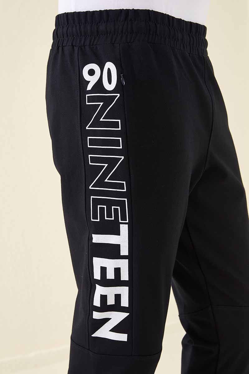 TMY Navy - White Printed Pocketed Standard Fit Jogger Men's Sweatpants - 84707 - San José Villa de Allende
