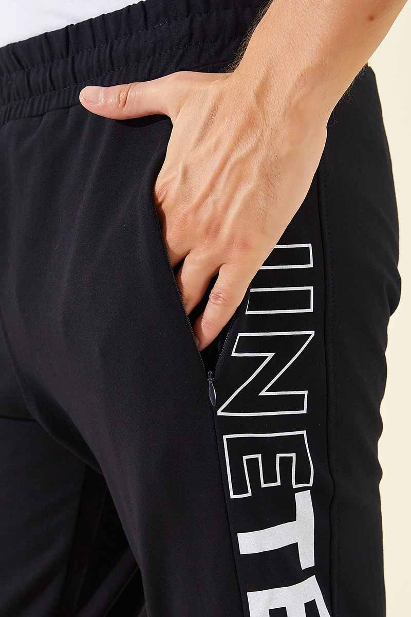 TMY Navy - White Printed Pocketed Standard Fit Jogger Men's Sweatpants - 84707 - San José Villa de Allende
