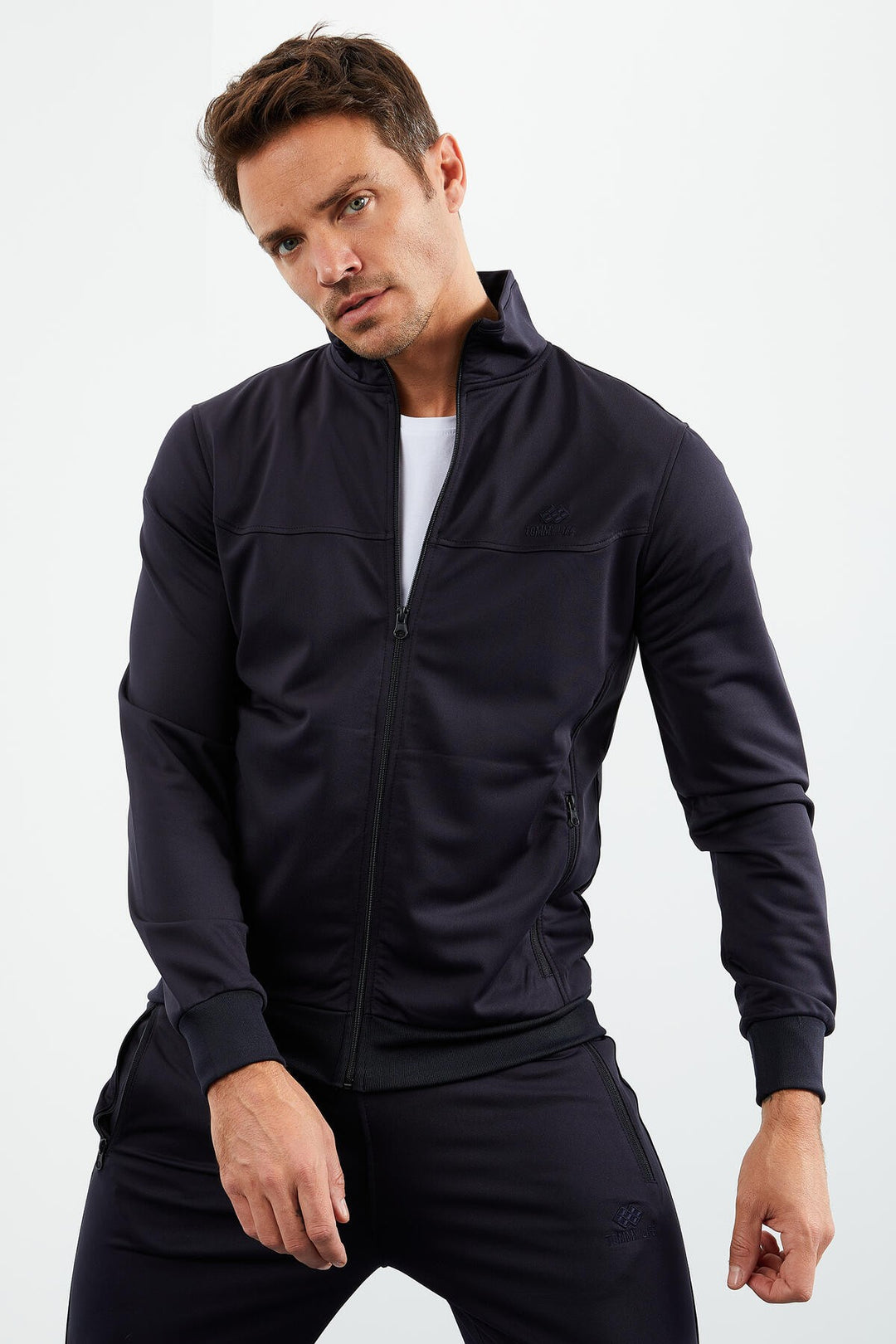 TMY Navy Blue Zippered Standart Fit Classic Cuff Men's Tracksuit - 85162 - Simferopol