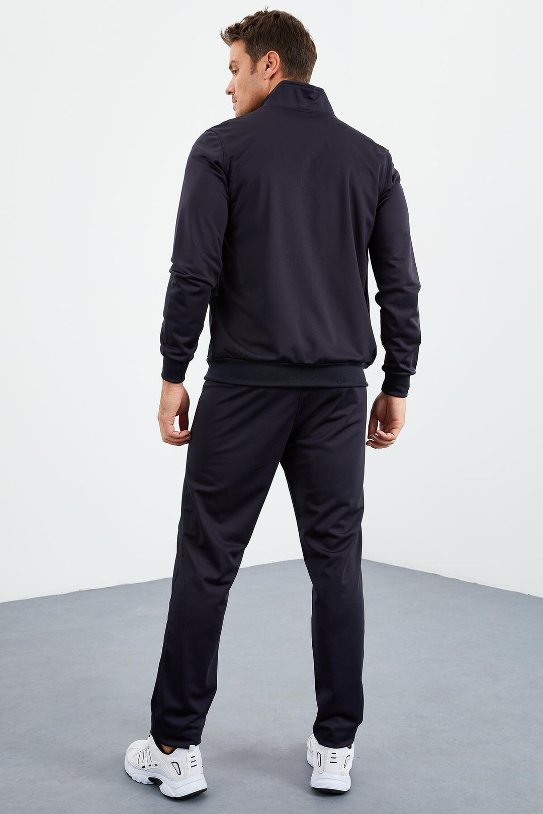 TMY Navy Blue Zippered Standart Fit Classic Cuff Men's Tracksuit - 85162 - Simferopol