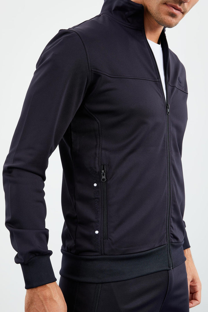 TMY Navy Blue Zippered Standart Fit Classic Cuff Men's Tracksuit - 85162 - Simferopol