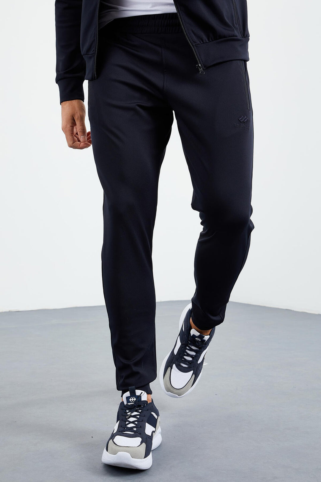 TMY Navy Blue Zippered Standart Fit Cuffed Men's Tracksuit - 85160 - Beverly