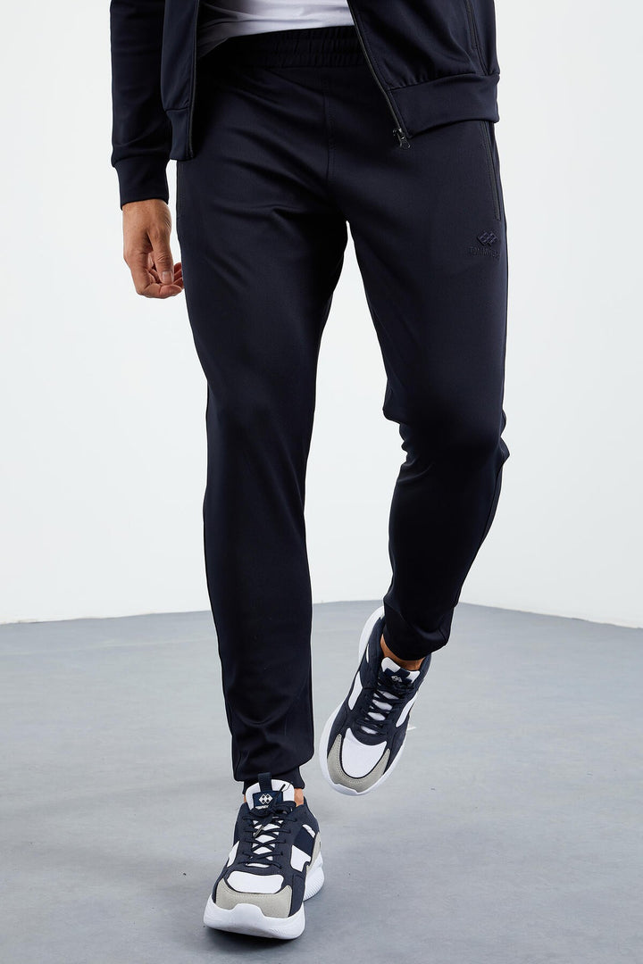 TMY Navy Blue Zippered Standart Fit Cuffed Men's Tracksuit - 85160 - Beverly