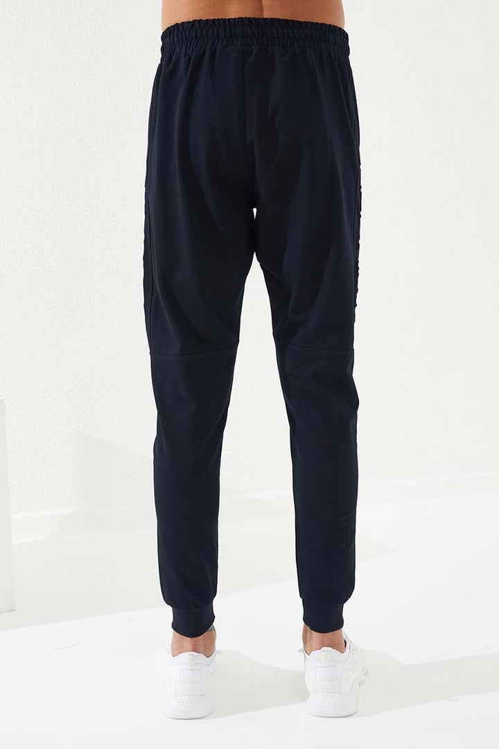 TMY Navy Blue Men's Jogger Sweatpants with Embroidery Detail Slim Fit - 84792 - Beckenham
