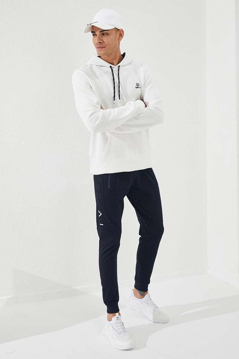 TMY Navy Blue Men's Jogger Sweatpants with Embroidery Detail Slim Fit - 84792 - Beckenham