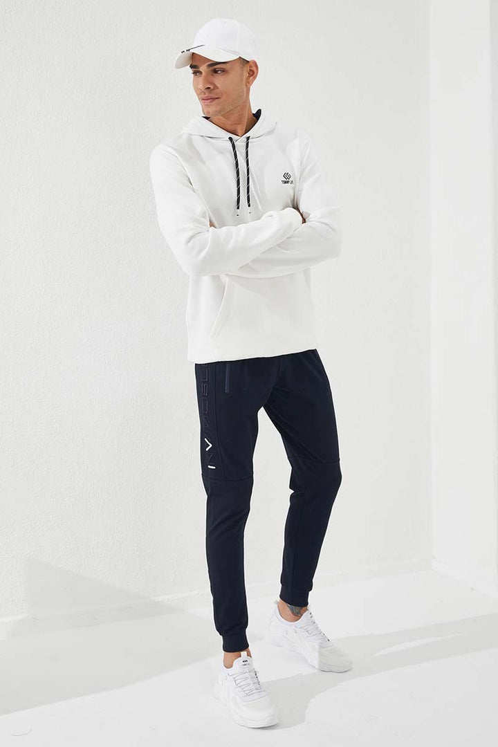 TMY Navy Blue Men's Jogger Sweatpants with Embroidery Detail Slim Fit - 84792 - Beckenham