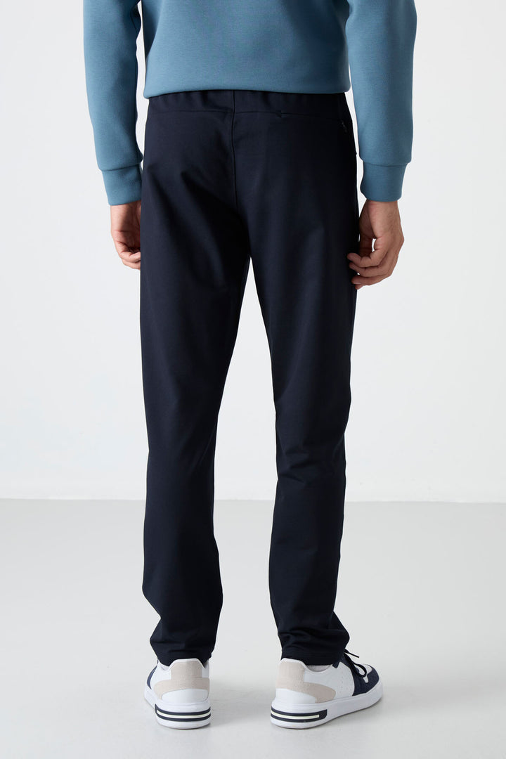 TMY Navy Blue Zippered Three-Pocket Slim Fit Classic Cuff Men's Sweatpants - 84671 - Brighton