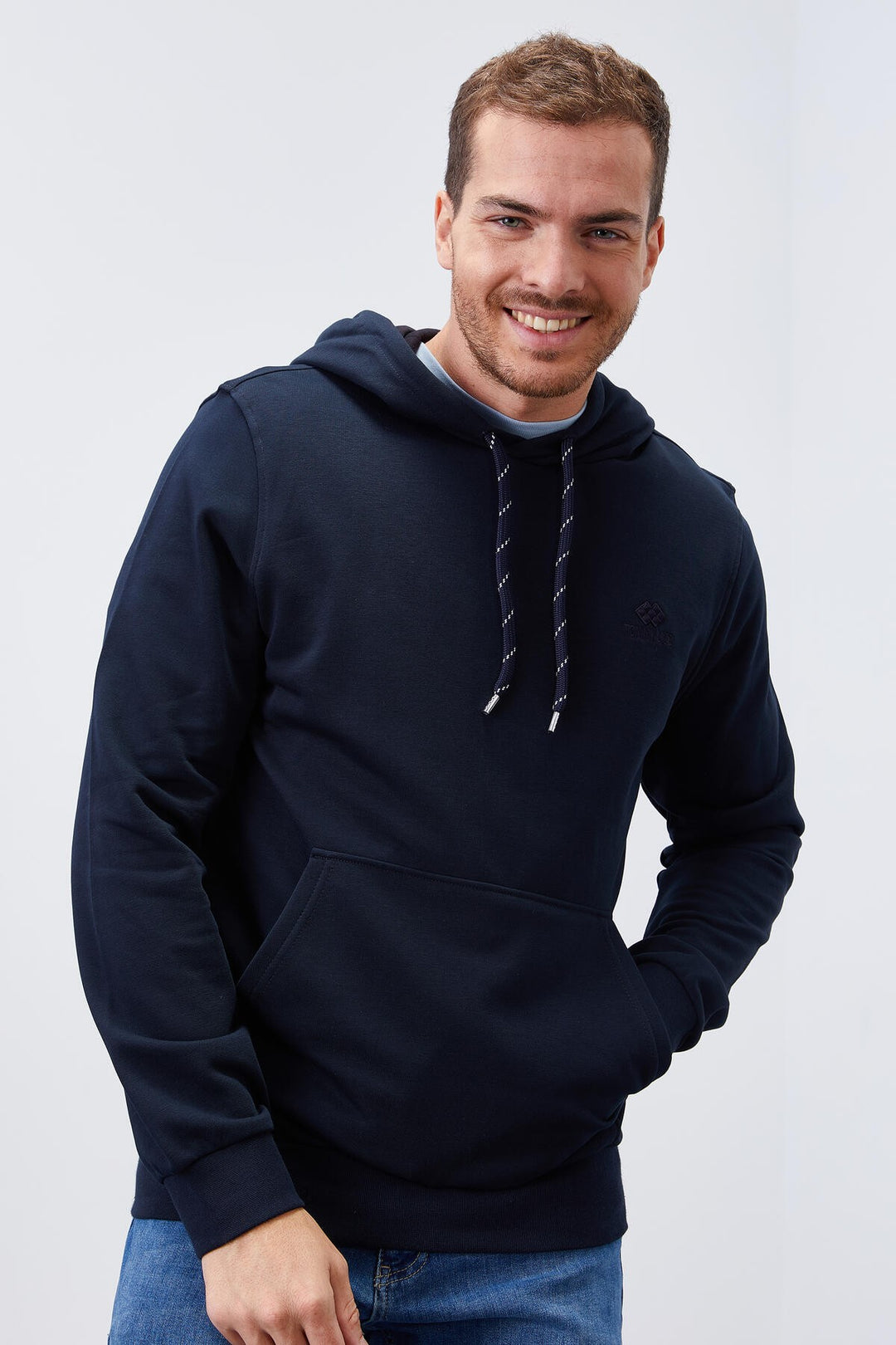 TMY Navy Kangaroo Pocket Standard Fit Hooded Men's Sweatshirt - 87872 - Mérida