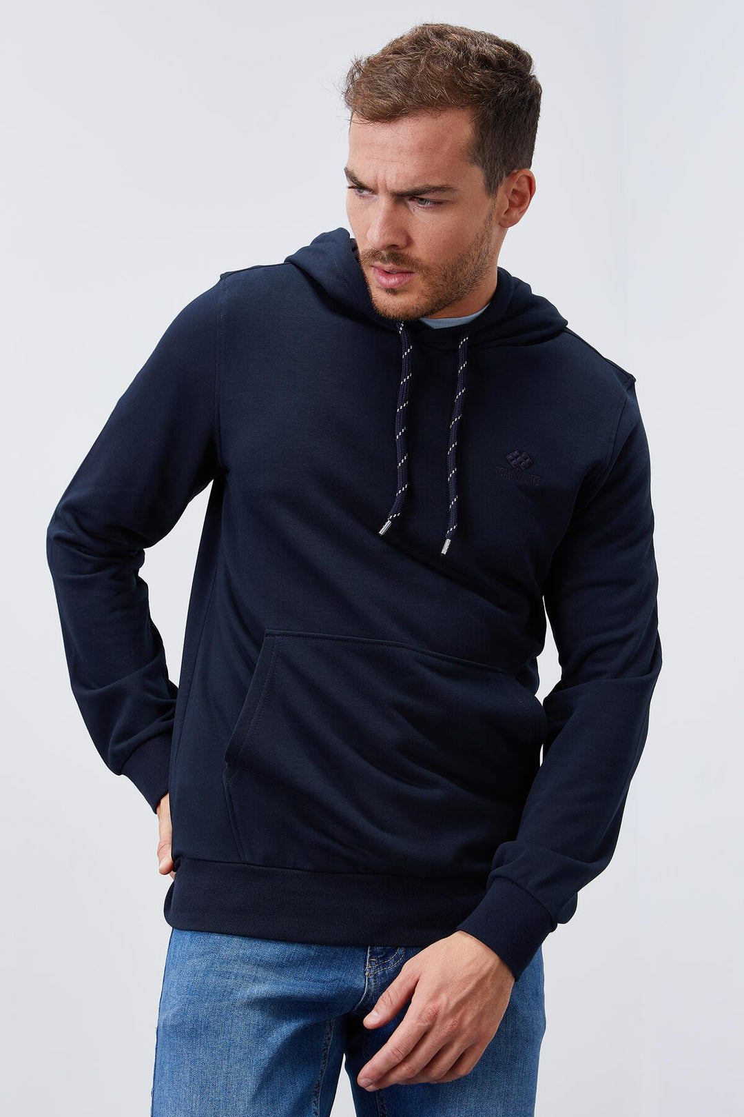 TMY Navy Kangaroo Pocket Standard Fit Hooded Men's Sweatshirt - 87872 - Mérida