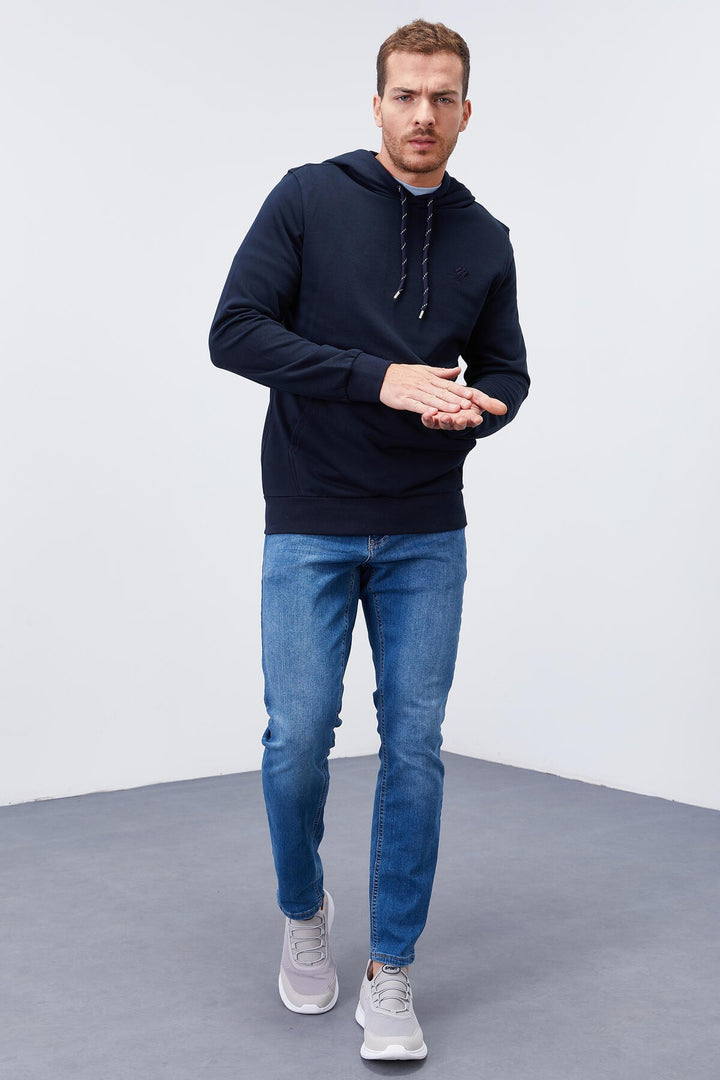 TMY Navy Kangaroo Pocket Standard Fit Hooded Men's Sweatshirt - 87872 - Mérida