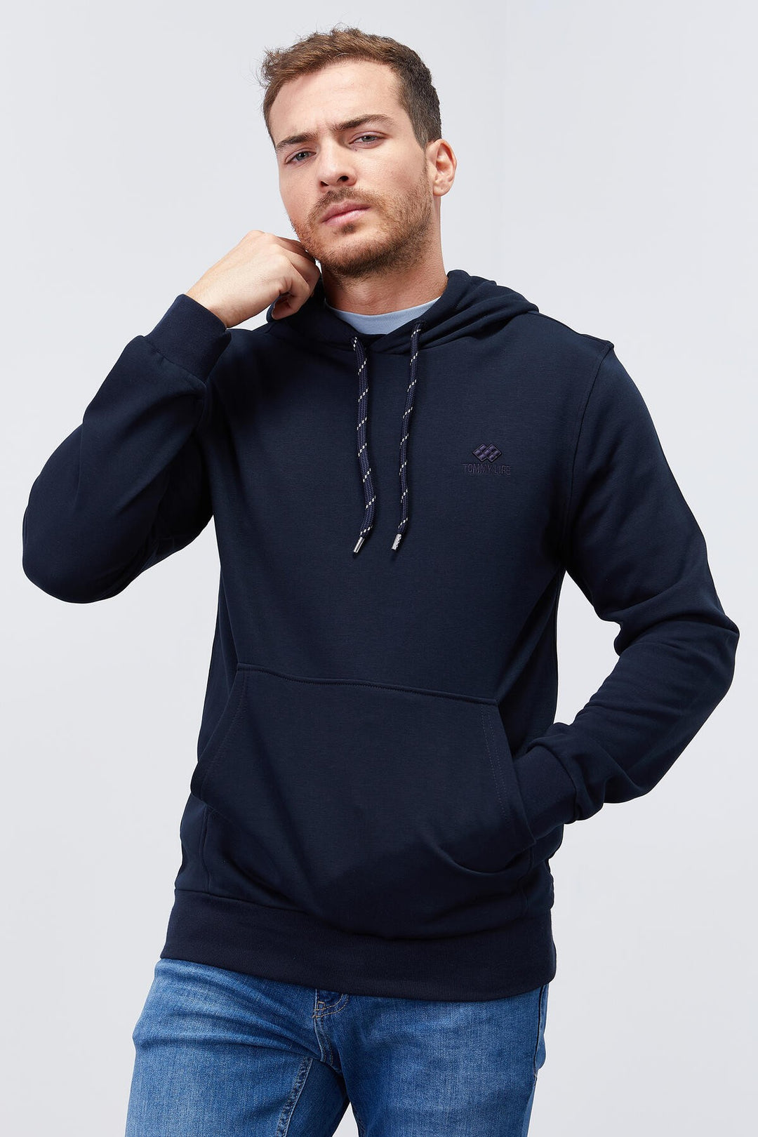 TMY Navy Kangaroo Pocket Standard Fit Hooded Men's Sweatshirt - 87872 - Mérida
