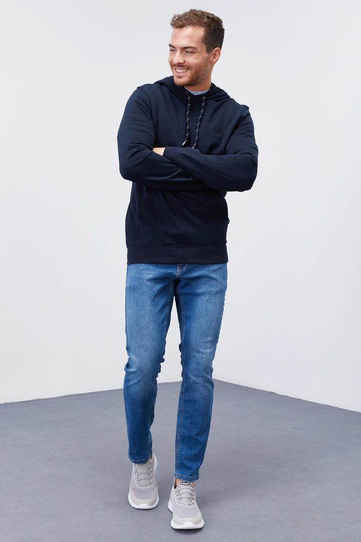 TMY Navy Kangaroo Pocket Standard Fit Hooded Men's Sweatshirt - 87872 - Mérida