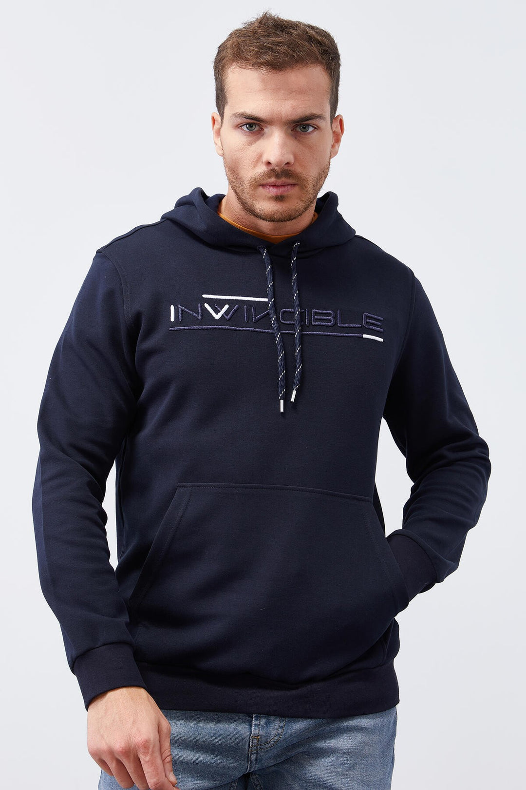 TMY Navy Kangaroo Pocket Standard Fit Hooded Men's Sweatshirt - 87883 - Perth