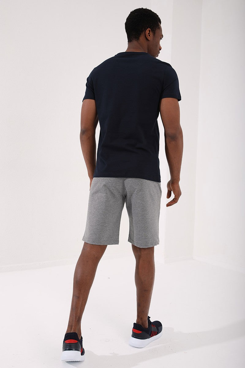 TMY Navy Eagle Printed Standard Fit Crew Neck Men's T-Shirt - 87932 - Hounslow