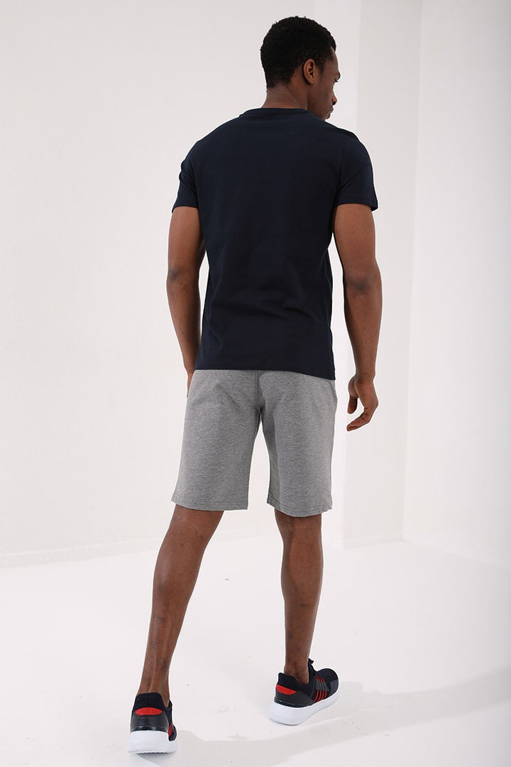 TMY Navy Eagle Printed Standard Fit Crew Neck Men's T-Shirt - 87932 - Hounslow