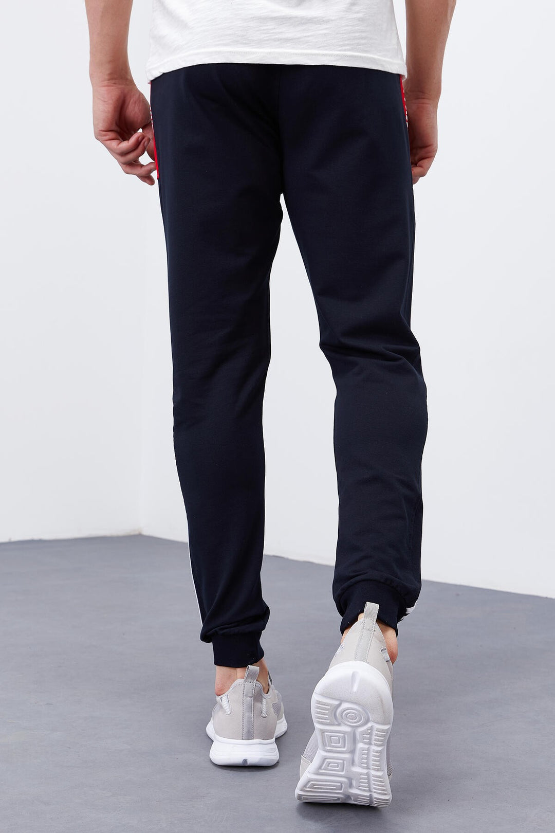 TMY Navy - Red Double Piped Standard Mold Jogger Men's Sweatpants - 84694 - Ciampino
