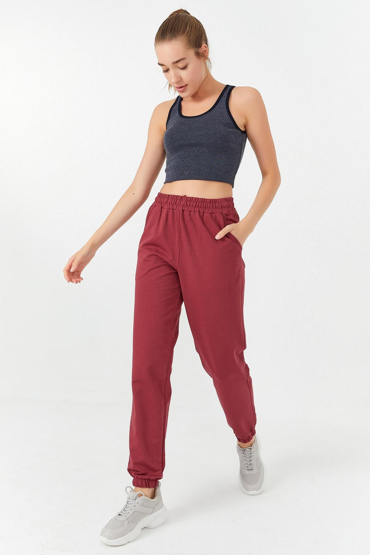 TMY Navy Melange Basic Sleeveless Slim Fit U Neck Women's Crop Top Tank Top - 97162 - Pylaía