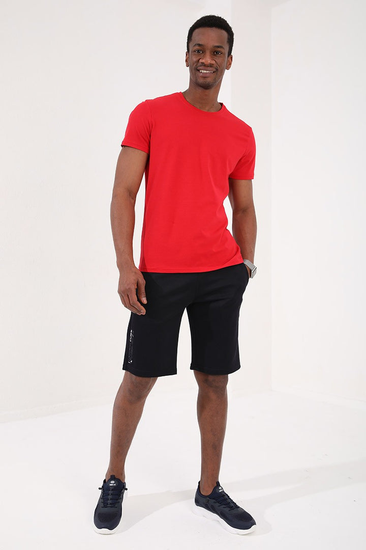 TMY Navy Blue Men's Shorts with Zipper Pocket Detail and Drawstring - 81202 - South Bend
