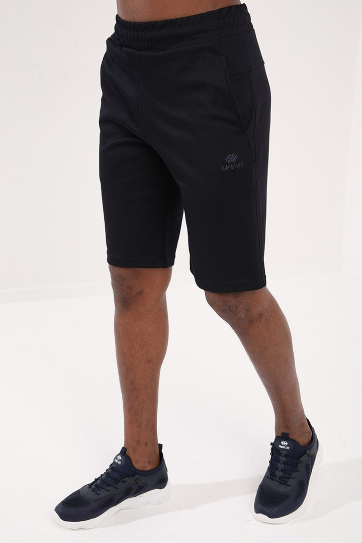 TMY Navy Blue Men's Shorts with Zipper Pocket Detail and Drawstring - 81202 - South Bend
