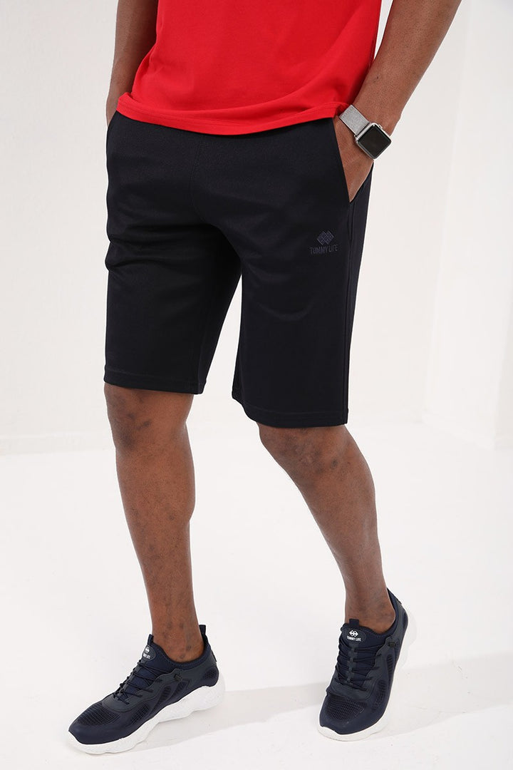 TMY Navy Blue Men's Shorts with Zipper Pocket Detail and Drawstring - 81202 - South Bend