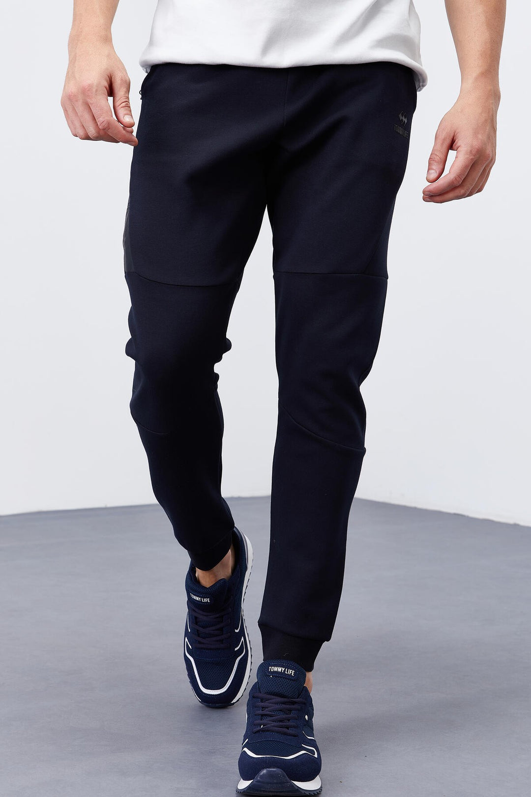 TMY Navy Blue Reverse Zippered Pocketed Slim Fit Jogger Men's Sweatpants - 84765 - Hanau