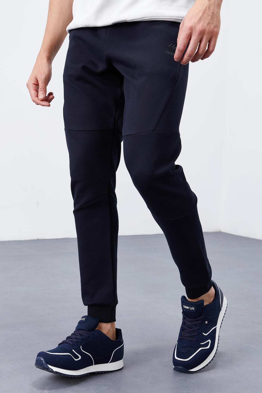 TMY Navy Blue Reverse Zippered Pocketed Slim Fit Jogger Men's Sweatpants - 84765 - Hanau