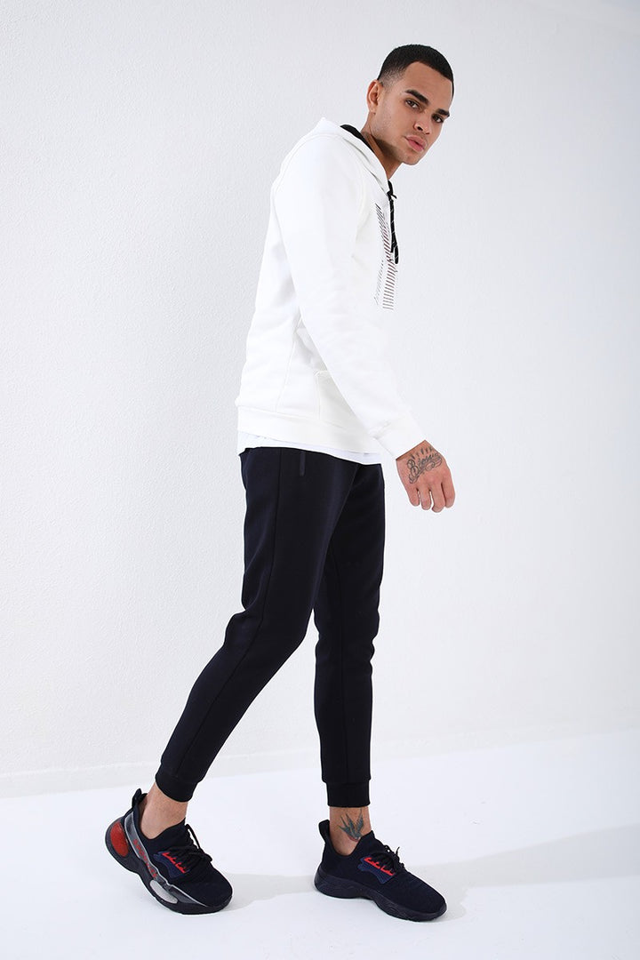 TMY Navy Blue Reverse Zippered Standard Fit Cuffed Men's Sweatpants - 84702 - Straubing