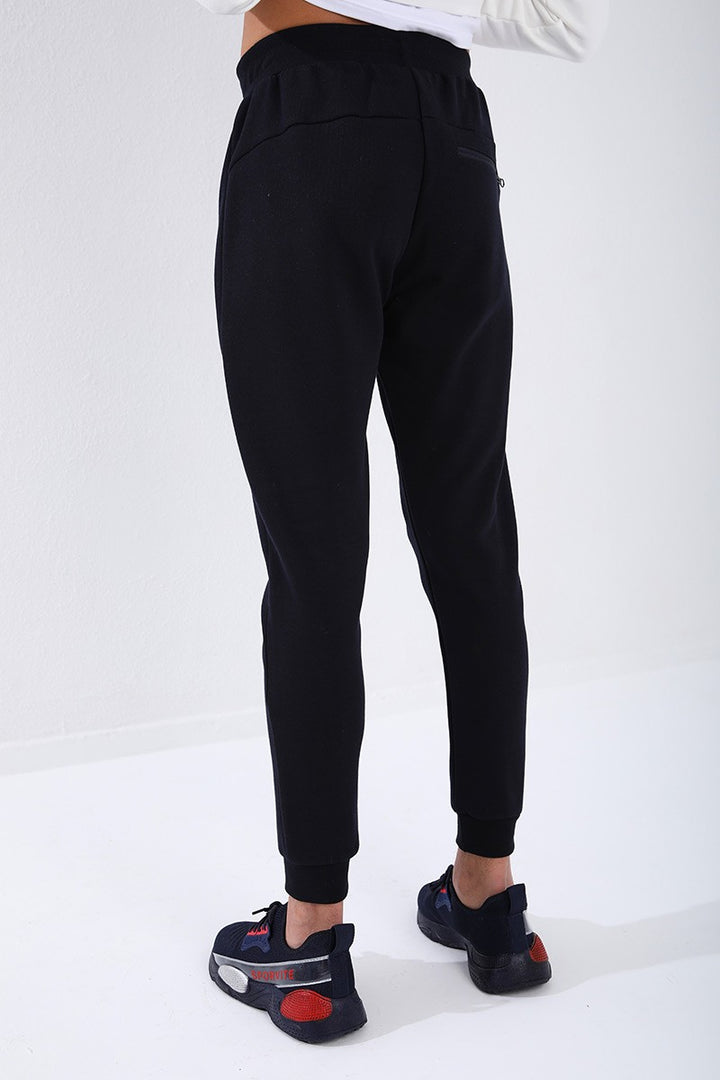 TMY Navy Blue Reverse Zippered Standard Fit Cuffed Men's Sweatpants - 84702 - Straubing