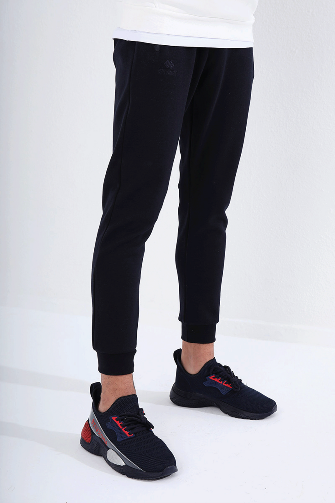 TMY Navy Blue Reverse Zippered Standard Fit Cuffed Men's Sweatpants - 84702 - Straubing