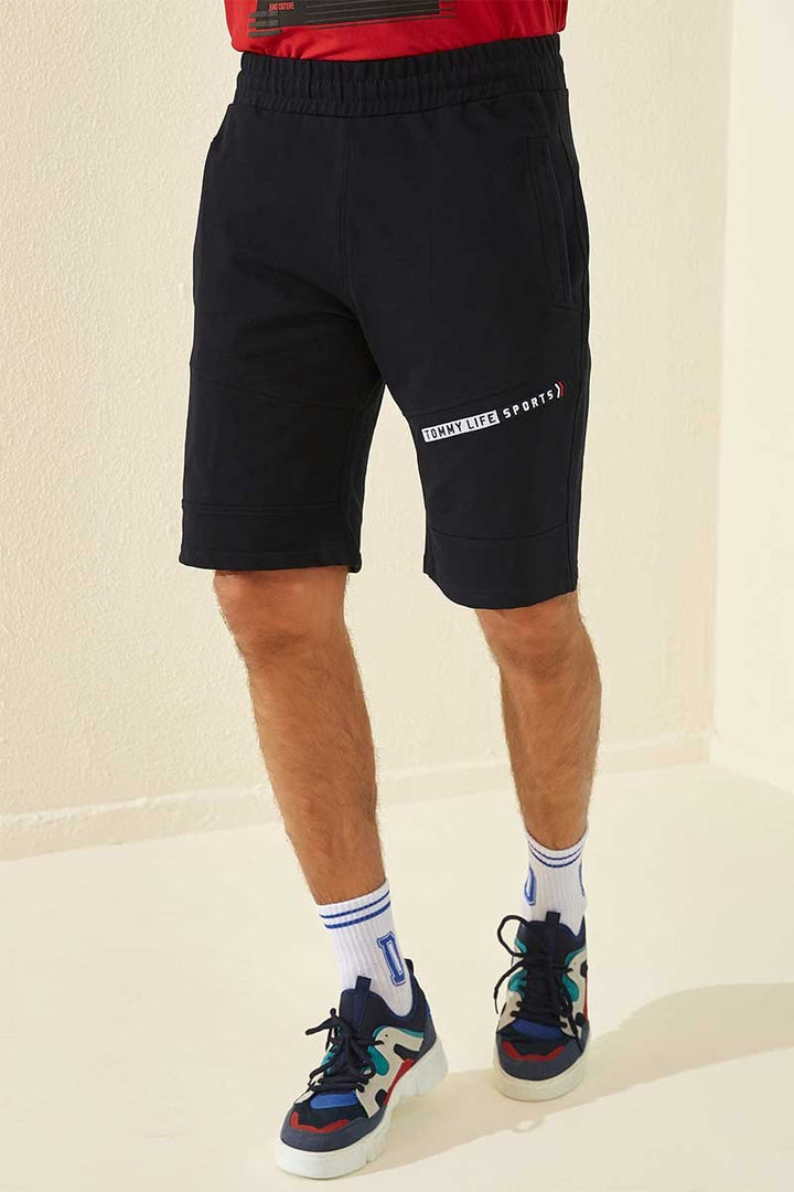 TMY Navy Blue Printed Standard Fit Men's Shorts - 81155 - Beaverton
