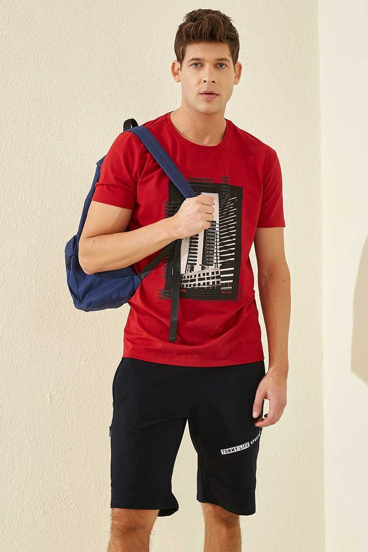 TMY Navy Blue Printed Standard Fit Men's Shorts - 81155 - Beaverton