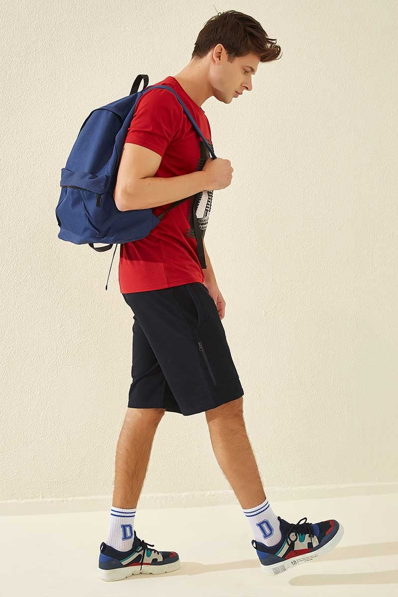 TMY Navy Blue Printed Standard Fit Men's Shorts - 81155 - Beaverton