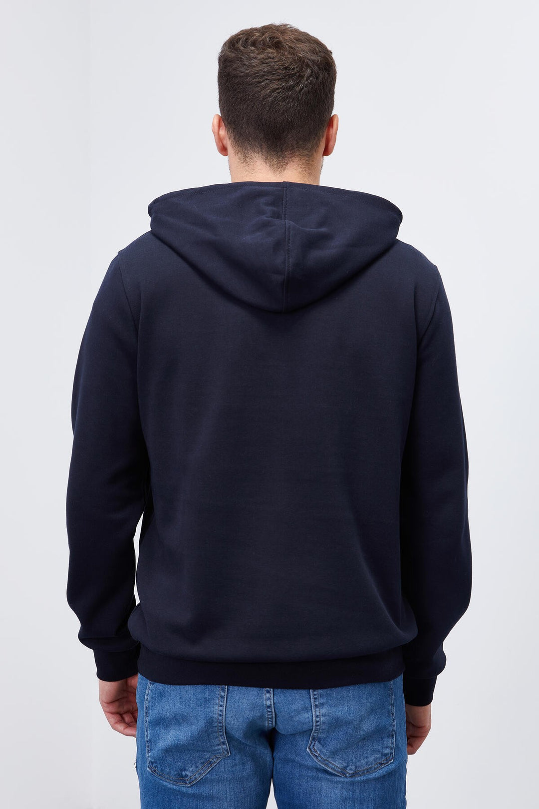 TMY Navy Blue Embroidered Text Standard Fit Hooded Men's Sweatshirt - 87887 - Dudley