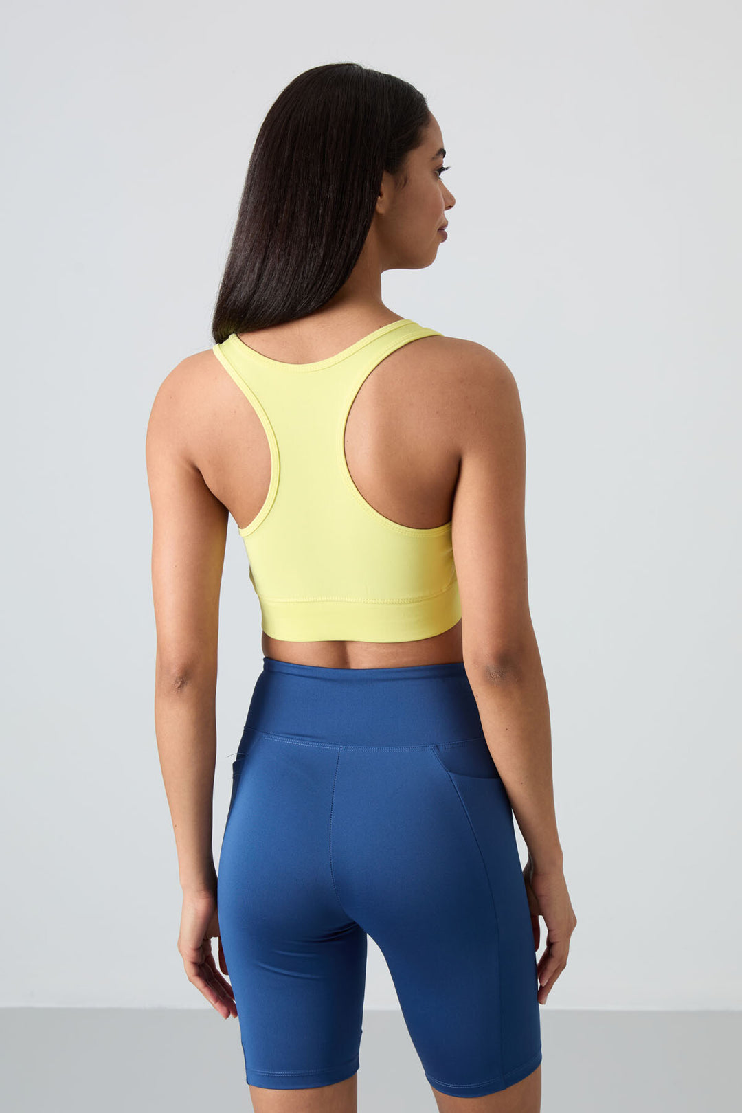 TMY Lemon Back Detailed Slim Fit U Neck Women's Sports Bustier - 97120 - Poinciana
