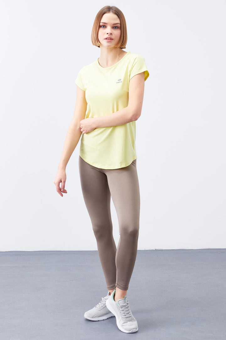TMY Lemon Back Window Short Sleeve Standard Mold O Neck Women's T-Shirt - 97101 - Jena
